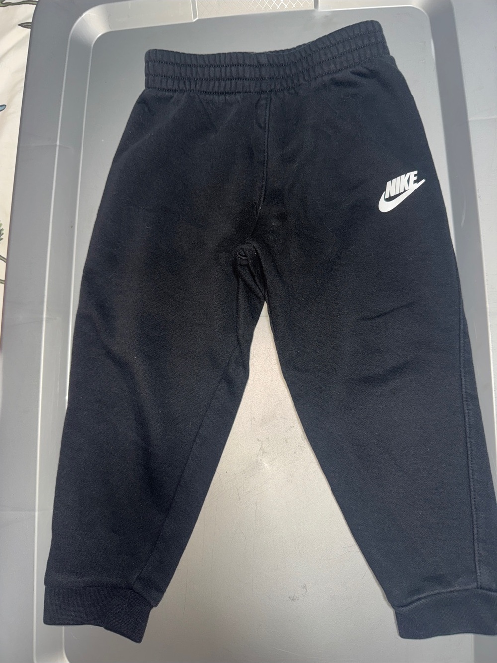 Nike Black Kids Jogger Sweatpants with White Swoosh